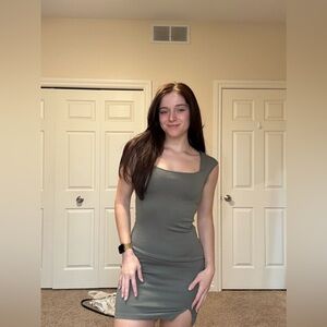 Sleek Olive Green Dress